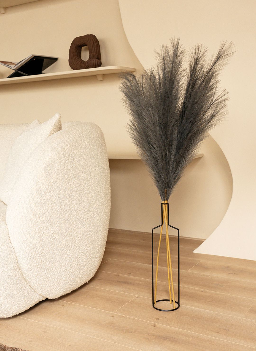 Pampas 110cm (3 Stängel) - Dunkelgrau