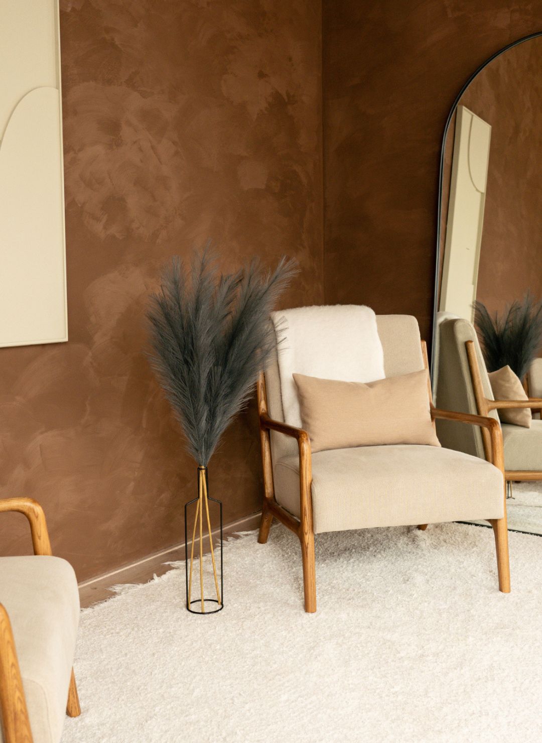 Pampas 110cm (3 Stängel) - Dunkelgrau